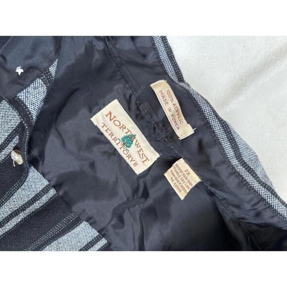 Vintage Northwest Territory Button Down 2XL men’s woven grey black - Picture 4 of 6